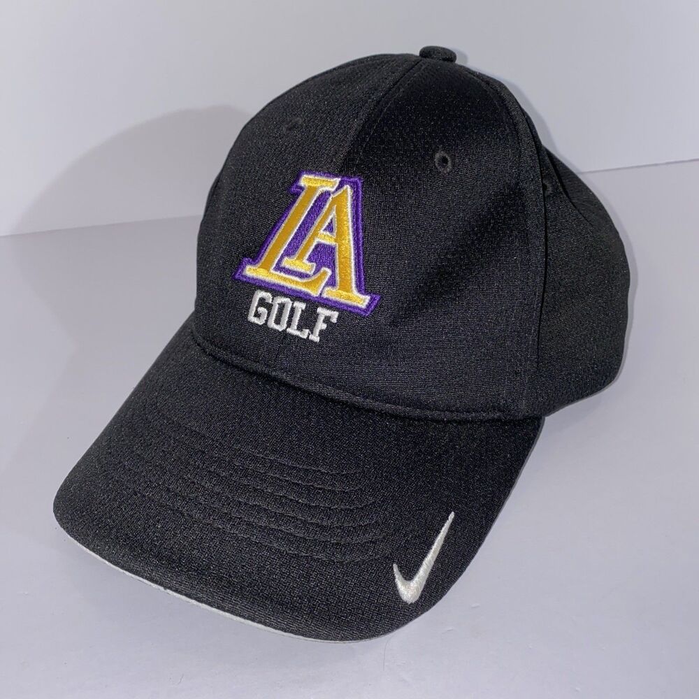 Nike Dri-FIT Legacy91 LA Golf Hat Cap M/L Black Tournament Golf Logo